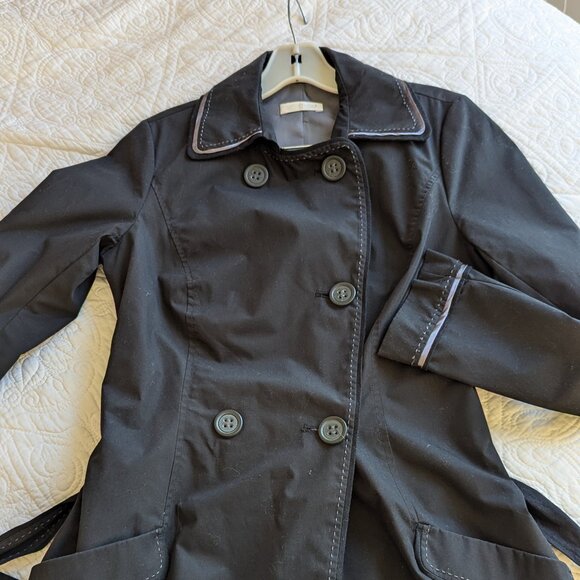 PROMOD Short black Trench Coat - Picture 2 of 10